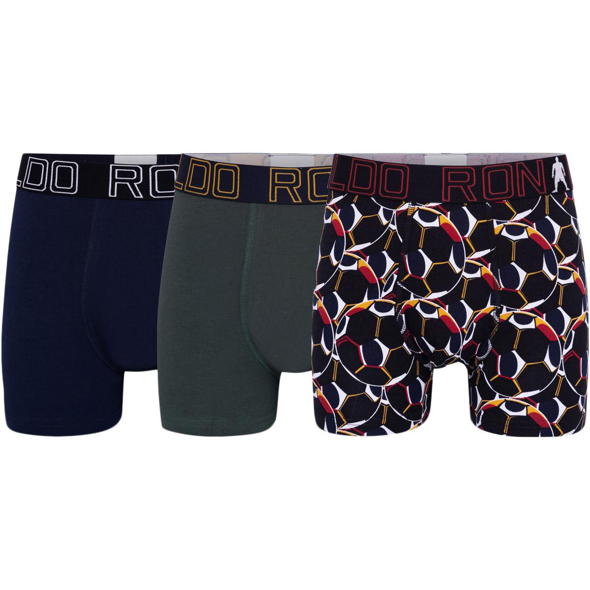 CR7 Basic AOP 3-Pack Boxershorts Børn Navy/Green/Black