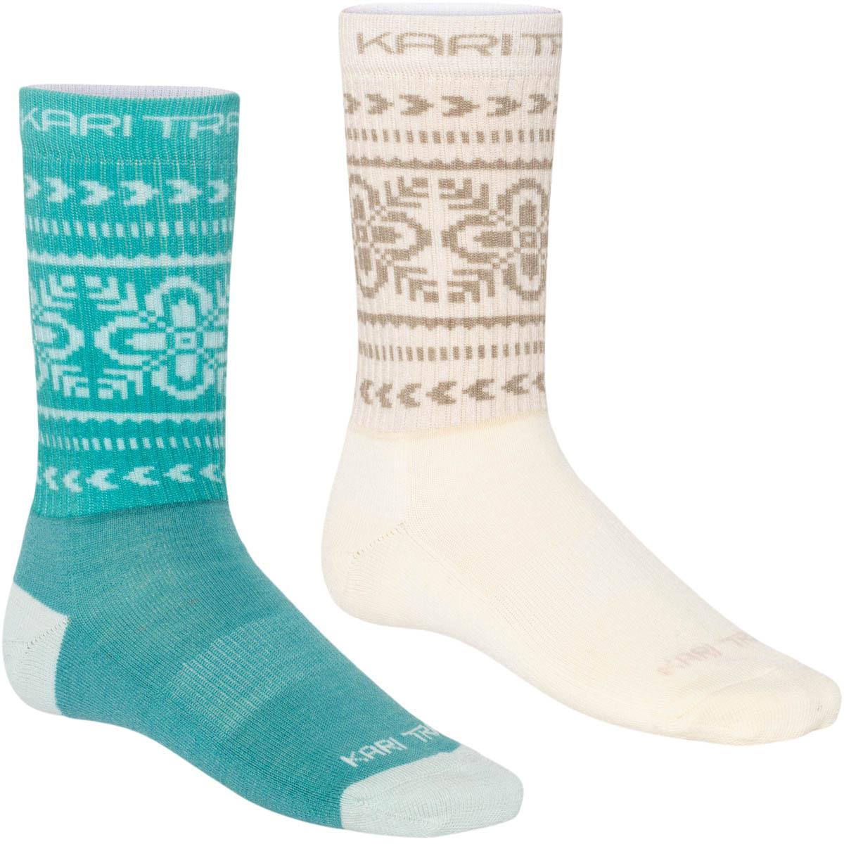 Kari Traa Puffin 2-Pack Strømper Dame Turkis/Beige