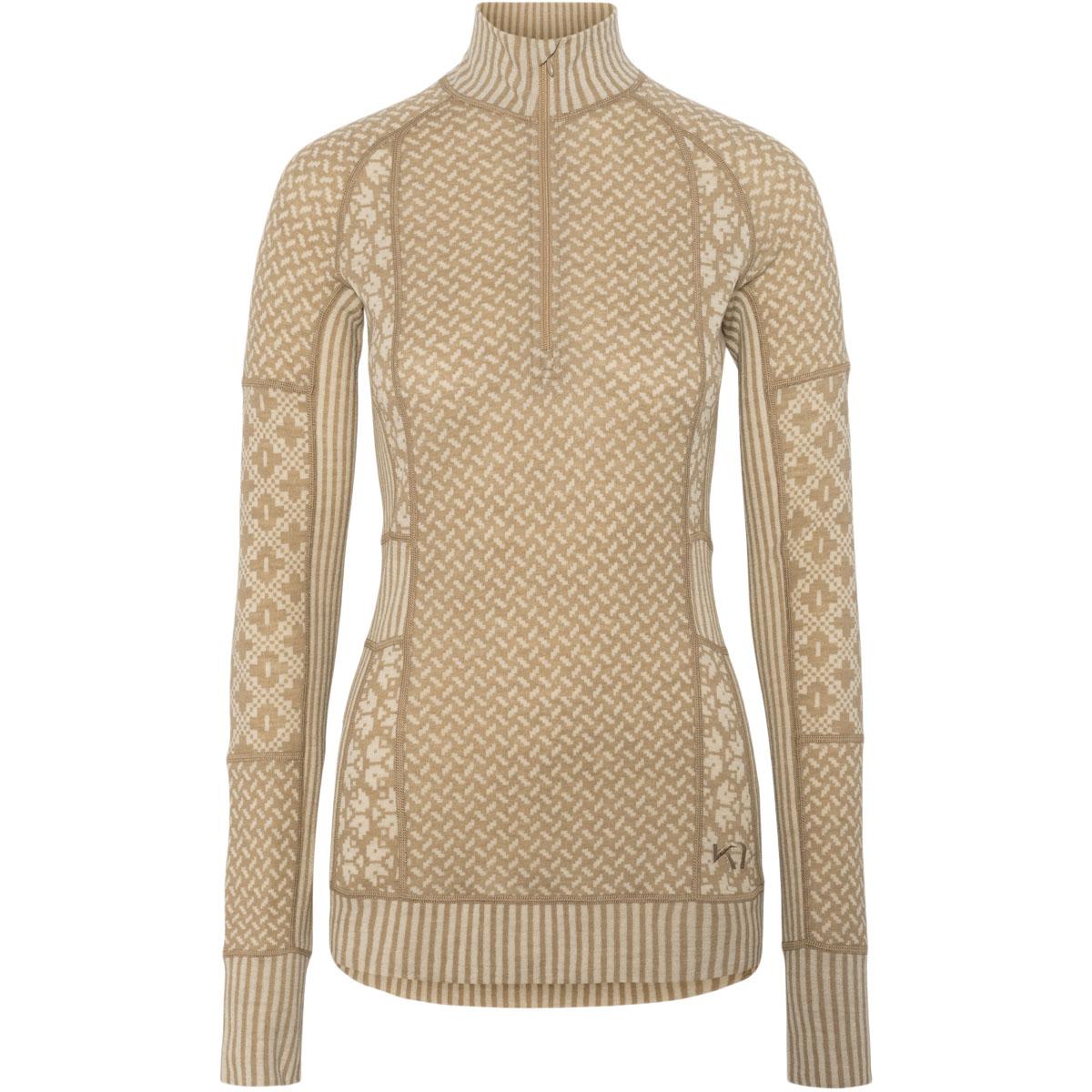 Kari Traa Smekker Half Zip Merino Ulltrøye Dame Mocha