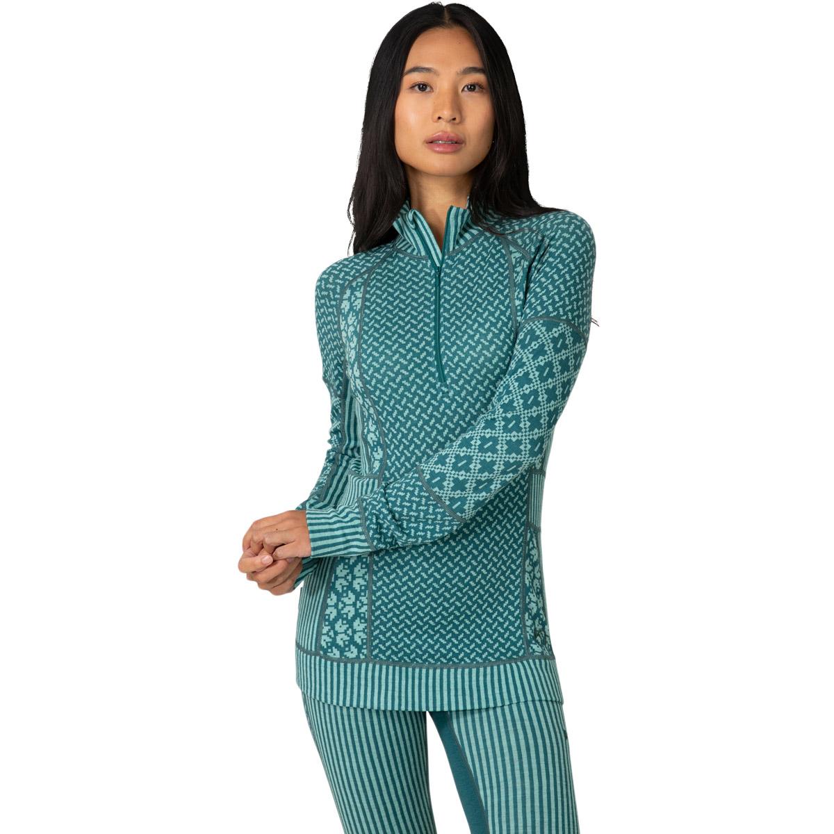 Kari Traa Smekker Half Zip Merino Ulltrøye Dame PEACOCK