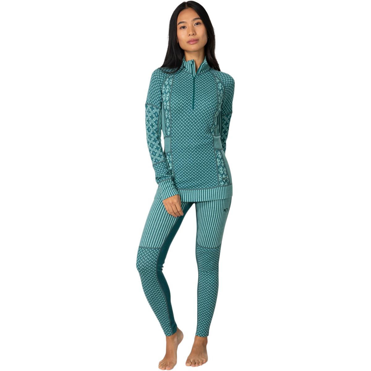 Kari Traa Smekker Half Zip Merino Ulltrøye Dame PEACOCK