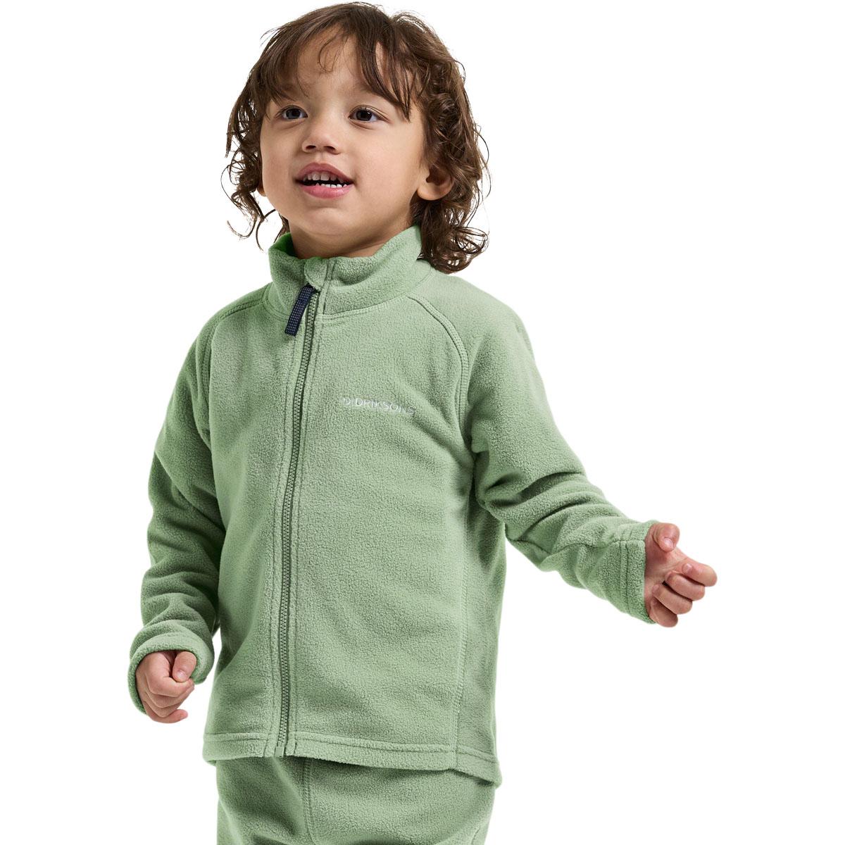 Didriksons Monte Full Zip Fleecetrøye Barn SAGE GREEN