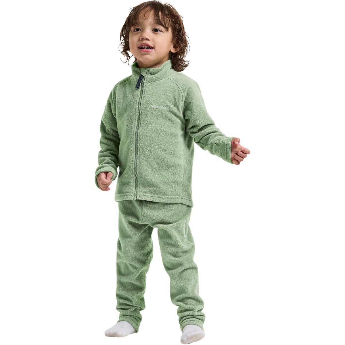 Didriksons Monte Full Zip Fleecetrøye Barn SAGE GREEN