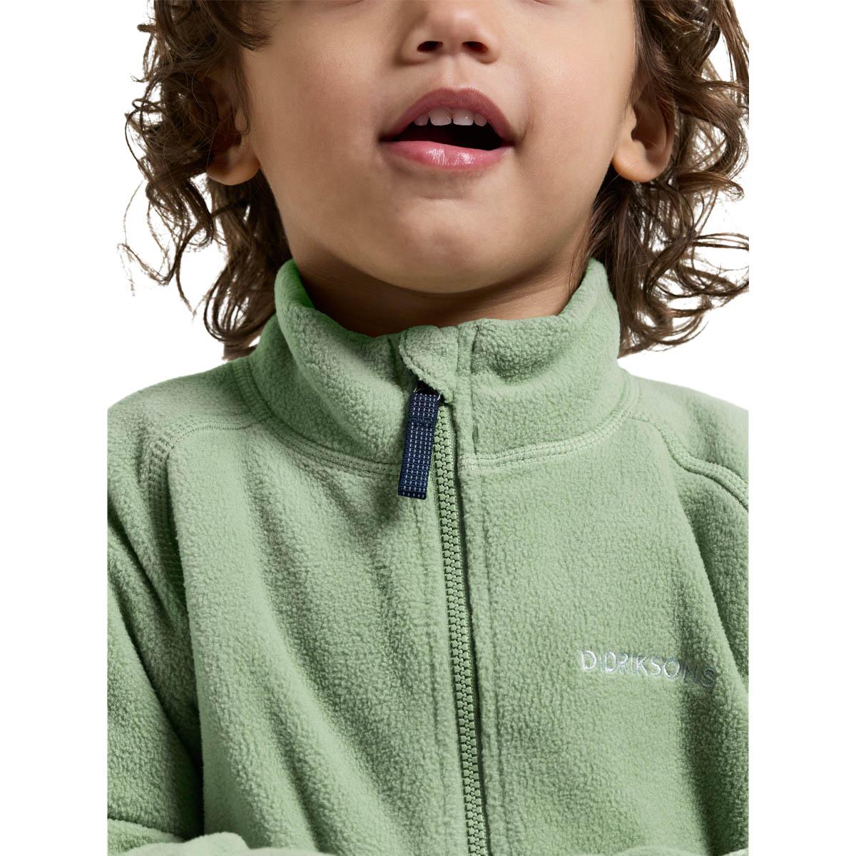 Didriksons Monte Full Zip Fleecetrøye Barn SAGE GREEN