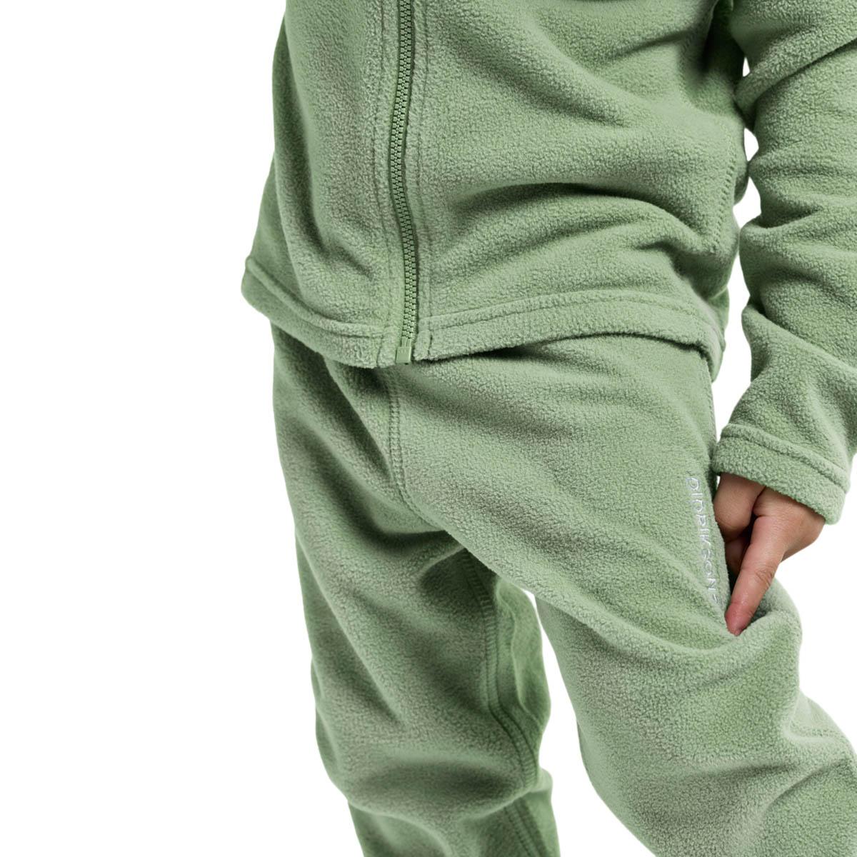Didriksons Monte Full Zip Fleecetrøye Barn SAGE GREEN