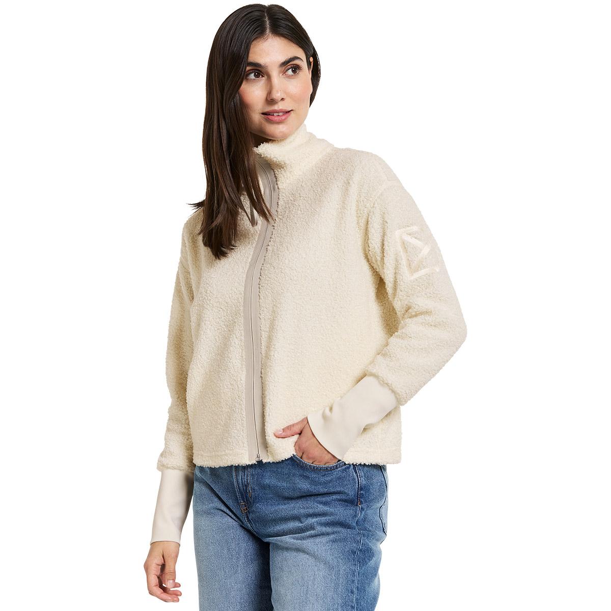 Didriksons Alexa 3 Full Zip Fleecetrøje Dame WHITE FOAM