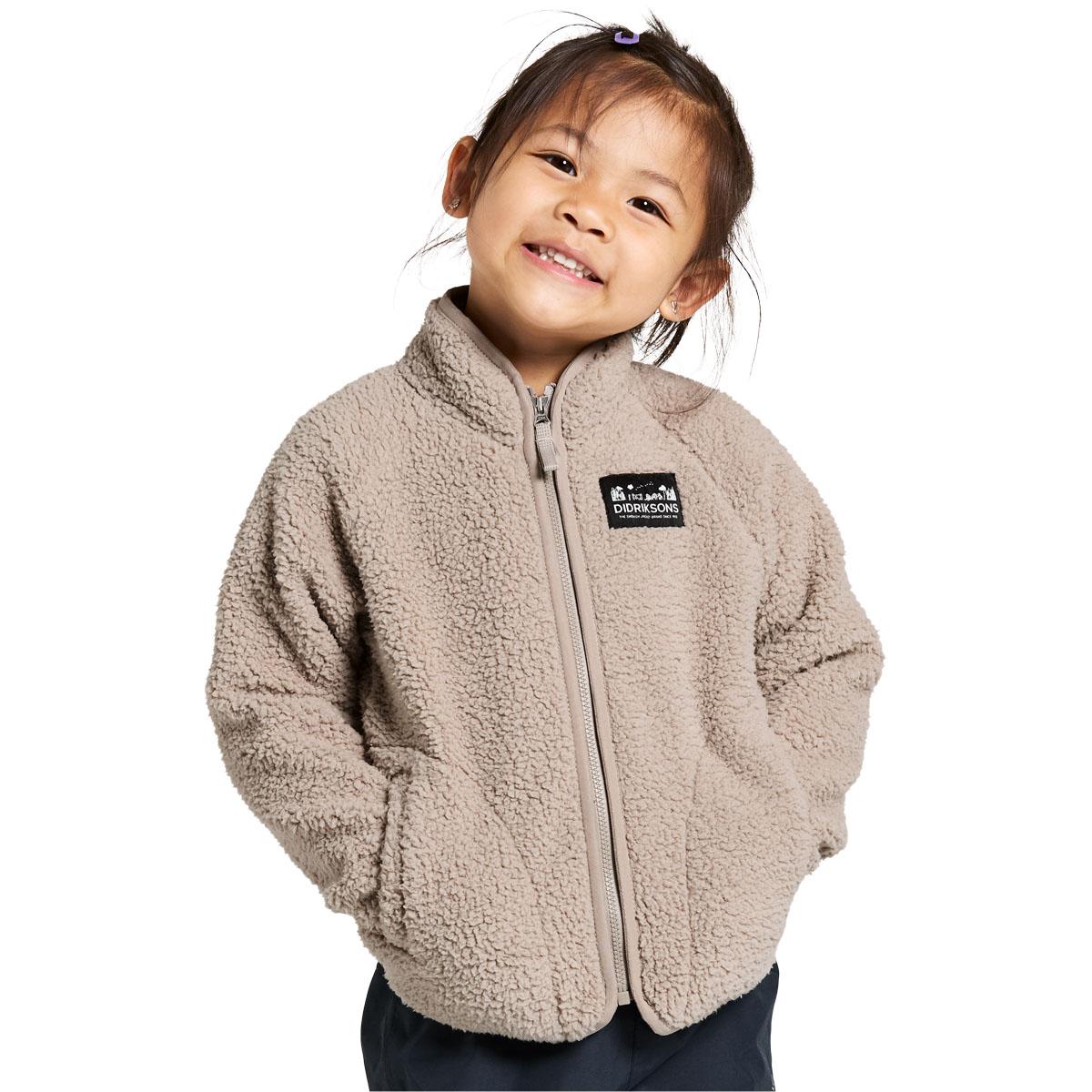 Didriksons Gibbs 2 Full Zip Fleecetrøye Barn Beach Beige