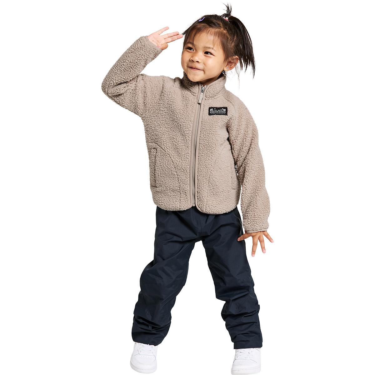 Didriksons Gibbs 2 Full Zip Fleecetrøye Barn Beach Beige