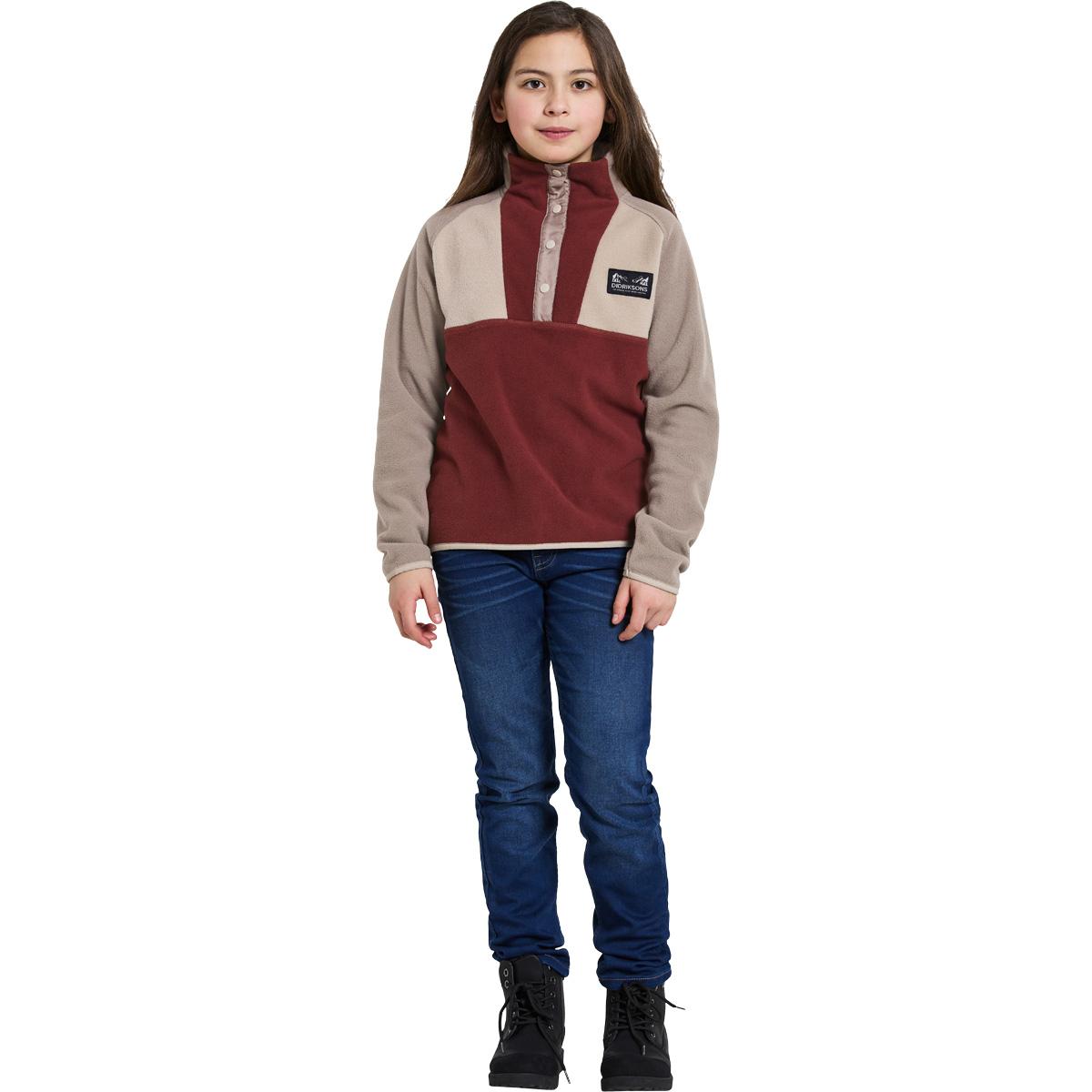 Didriksons Yokto Fleecetrøje Børn Beige/rød