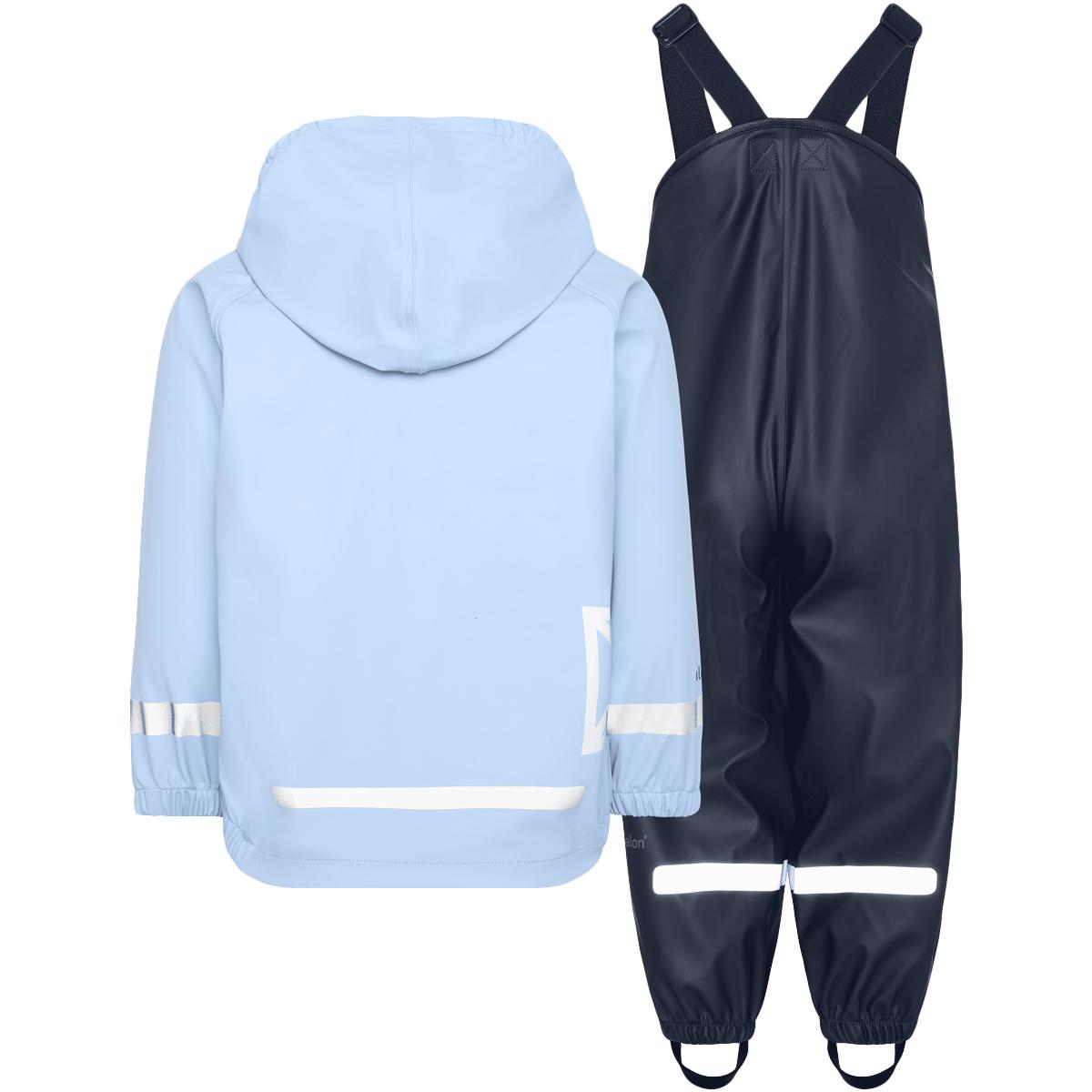 Didriksons Slaskeman PU Regnsæt Børn Light Blue/Navy