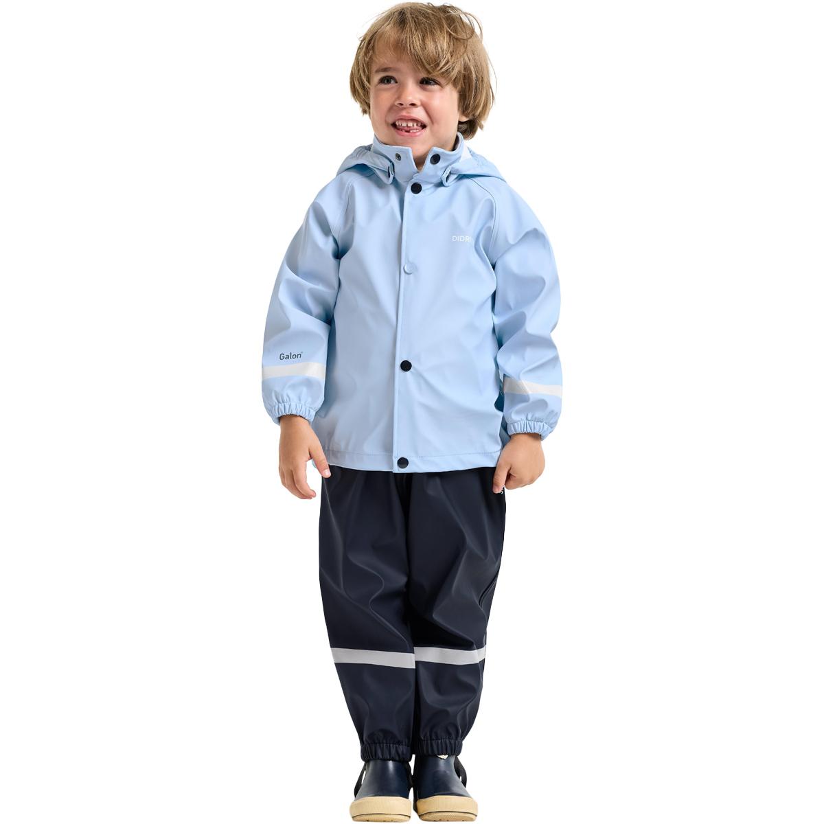 Didriksons Slaskeman PU Regnsæt Børn Light Blue/Navy