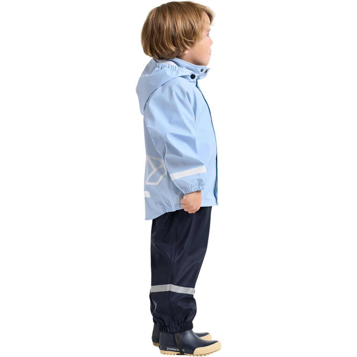 Didriksons Slaskeman PU Regnsæt Børn Light Blue/Navy