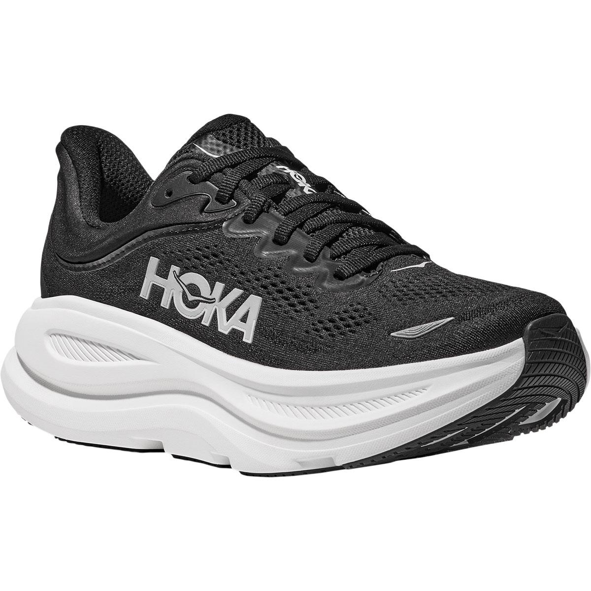 HOKA Bondi 9 Løbesko Herre BLACK / WHITE