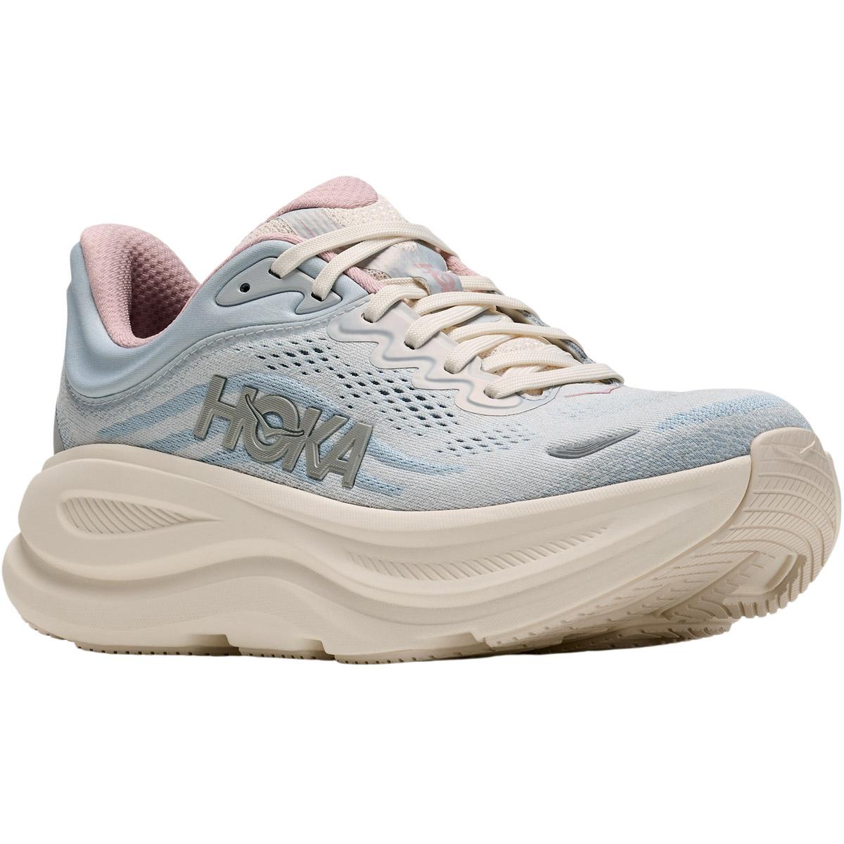 HOKA Bondi 9 Joggesko Dame ALABASTER / MINERAL BLUE