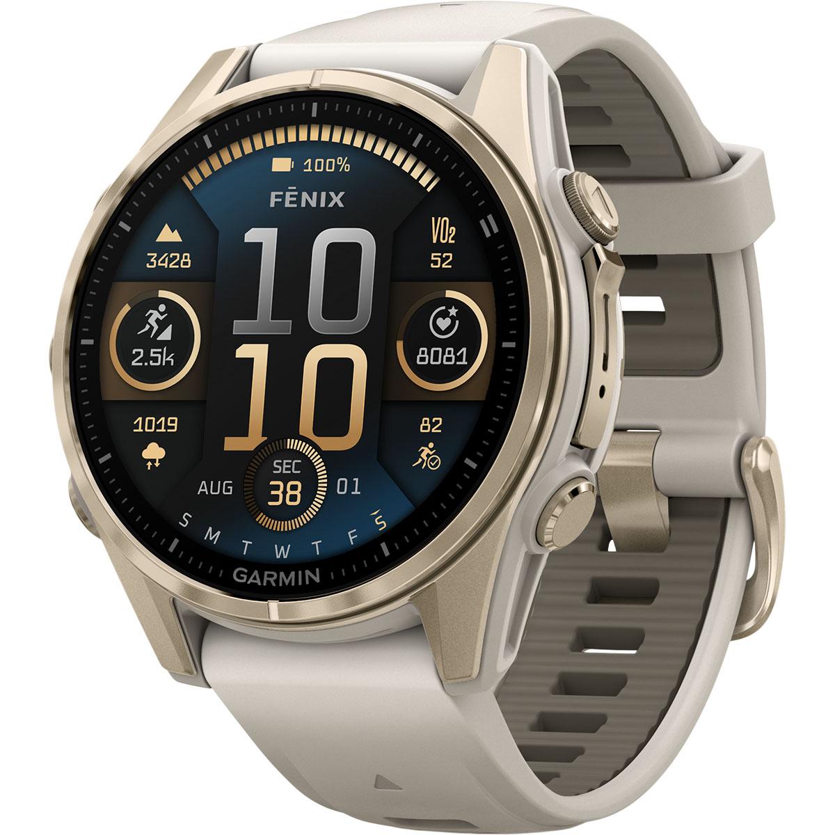 Garmin Fenix 8 - 43 mm Amoled Sapphire GPS Pulsur Soft gold