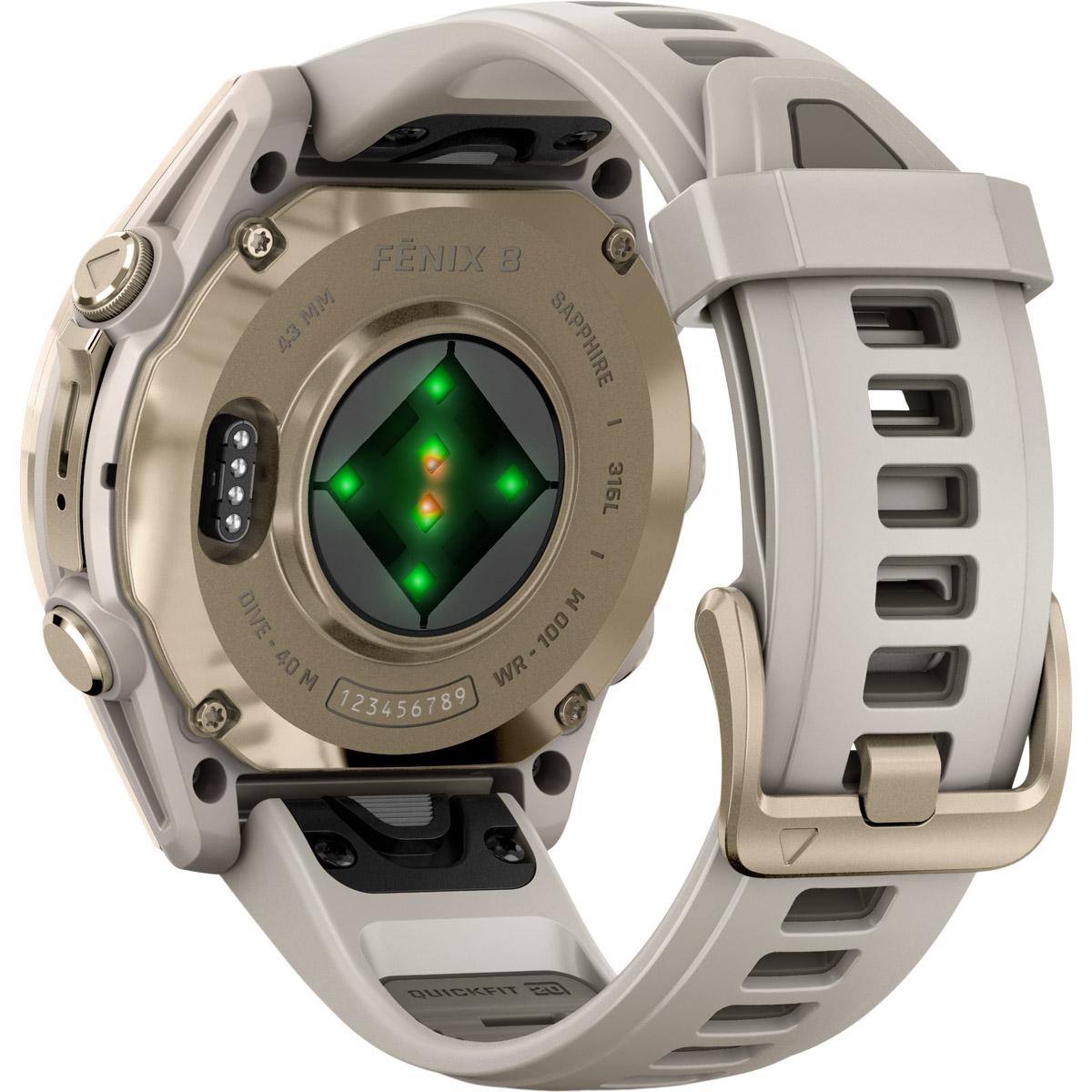Garmin Fenix 8 - 43 mm Amoled Sapphire GPS Pulsur Soft gold