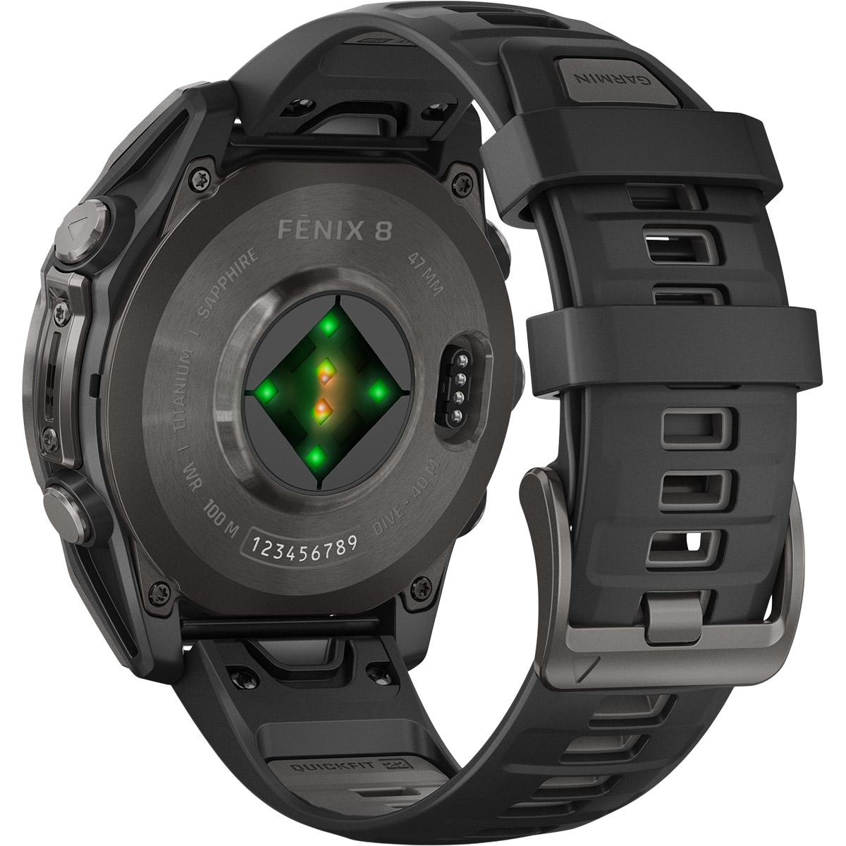 Garmin Fenix 8 - 47 mm Amoled Sapphire GPS Pulsur Carbon grey