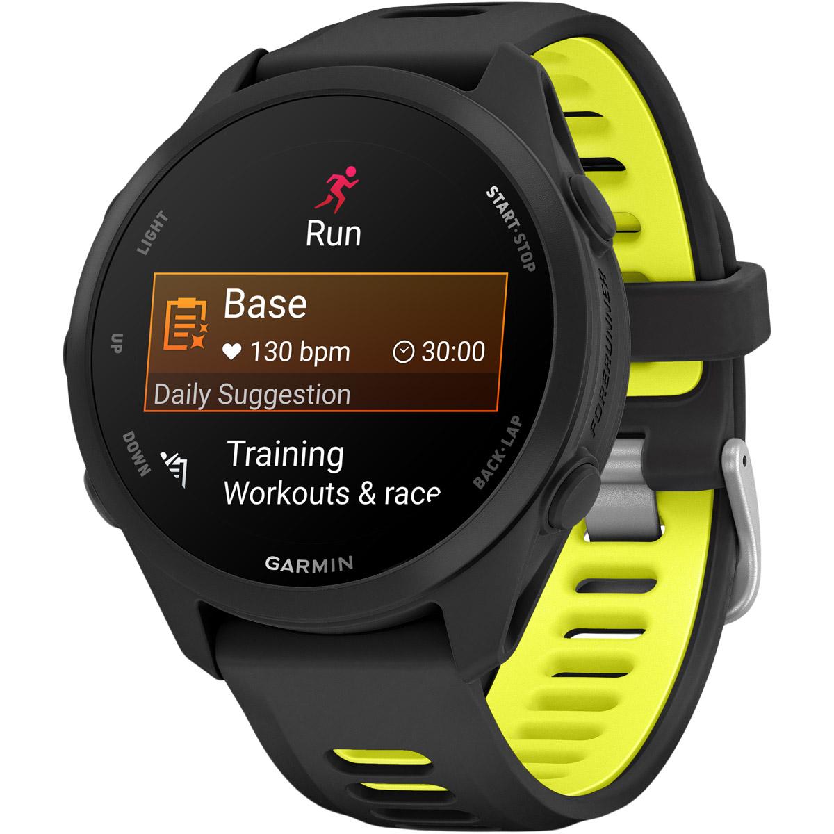 Garmin Forerunner 170 - 43 mm Music Wifi GPS Pulsur Black/Amp Yellow