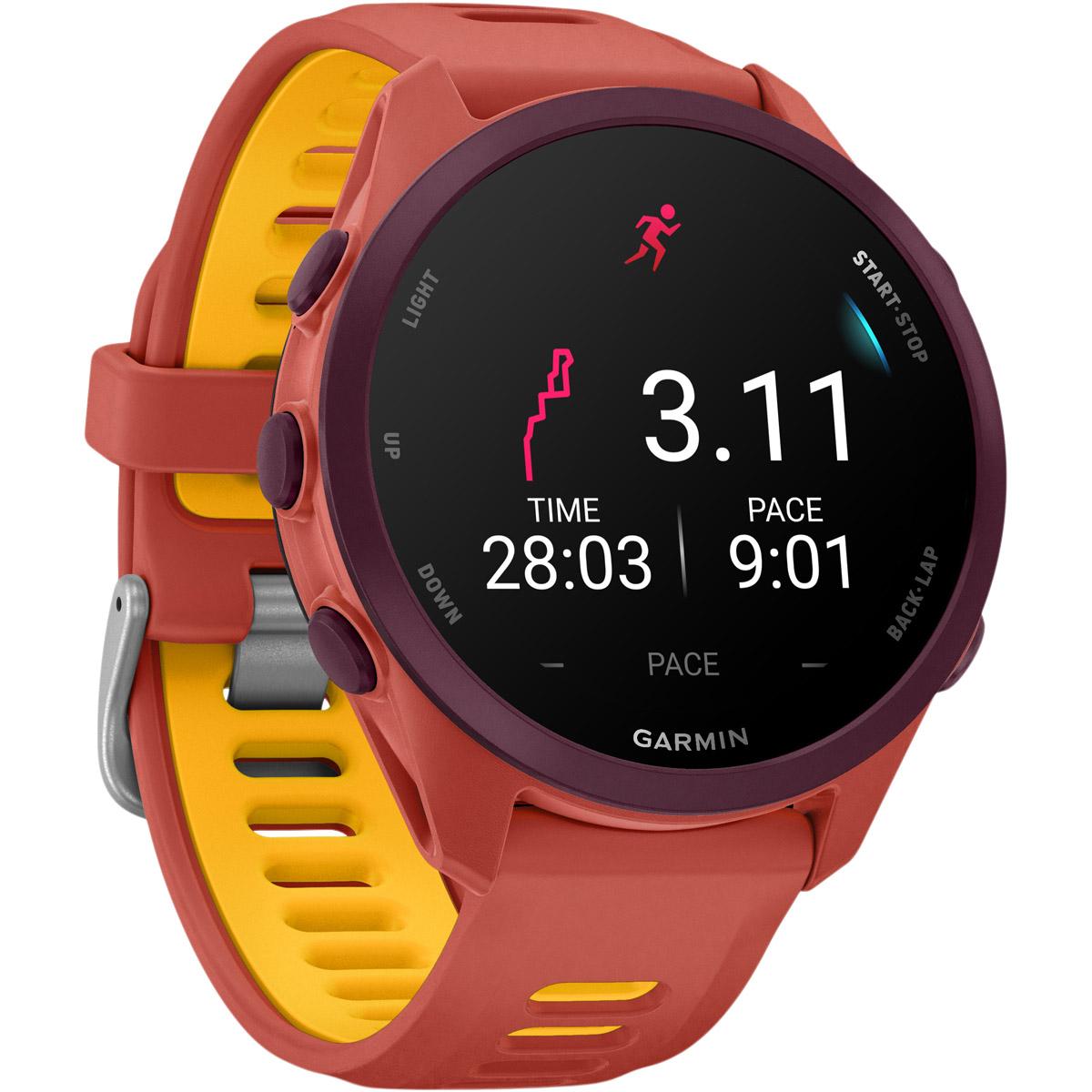 Garmin Forerunner 170 - 43 mm Music Wifi GPS Pulsur Red Pink/Mango