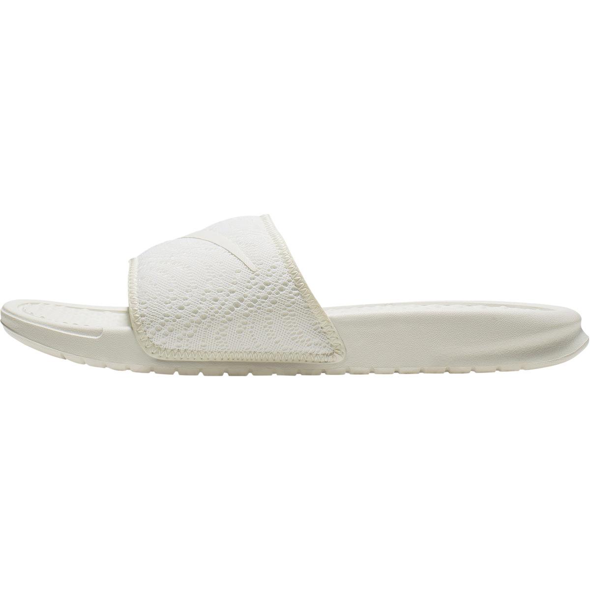 Nike Benassi Just Do It Textile SE Badesandaler Dame WHITE/UNIVERSITY RED-LIGHT BON