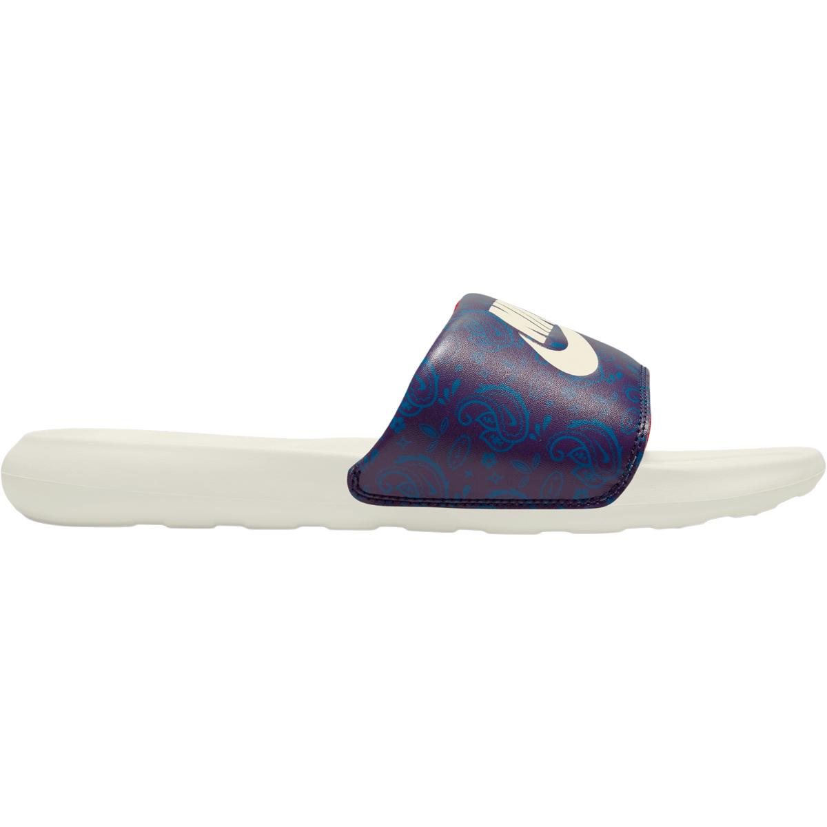 Nike Victori One Print Slide Badesandaler Herre Blackened Blue/Sail-DK Marina