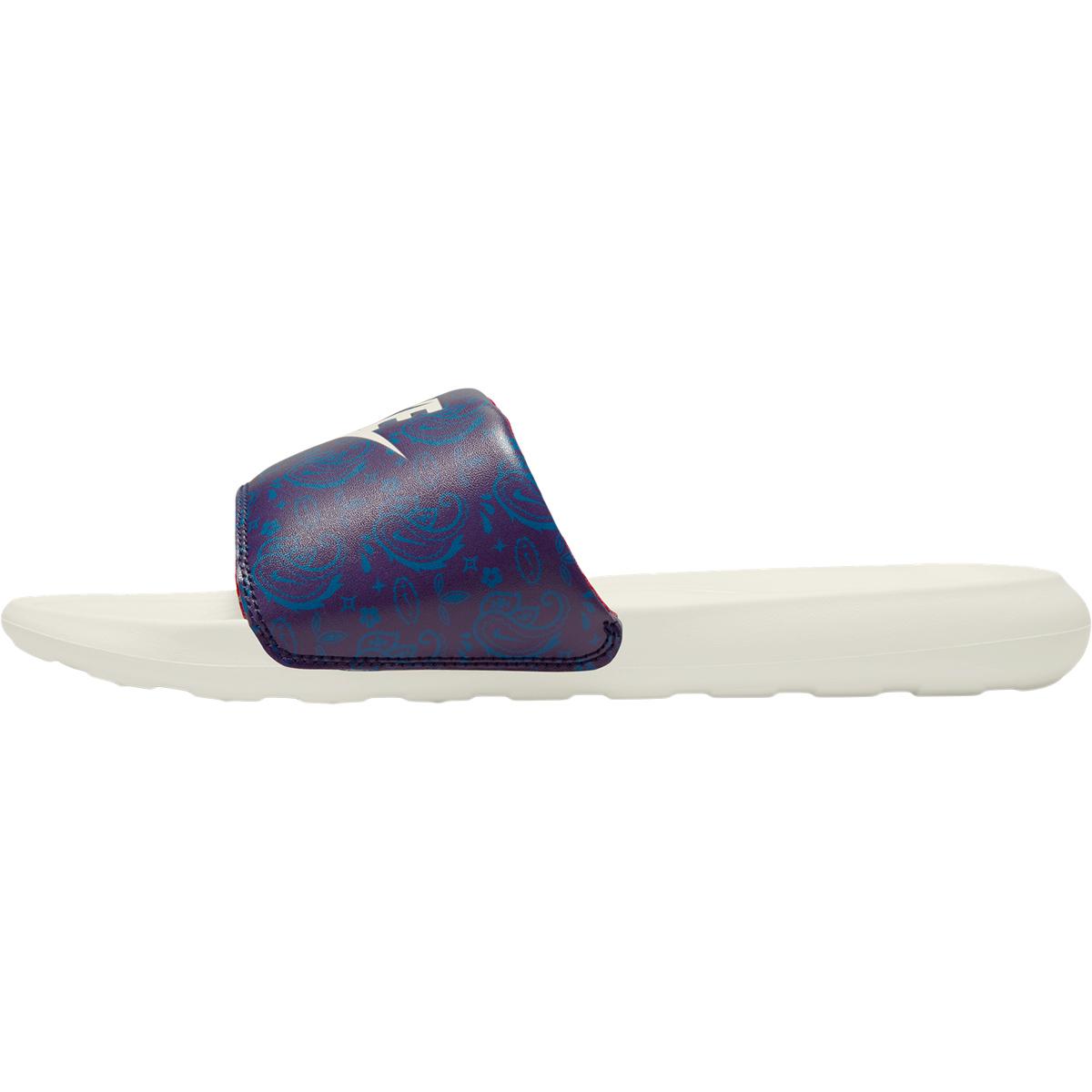 Nike Victori One Print Slide Badesandaler Herre Blackened Blue/Sail-DK Marina