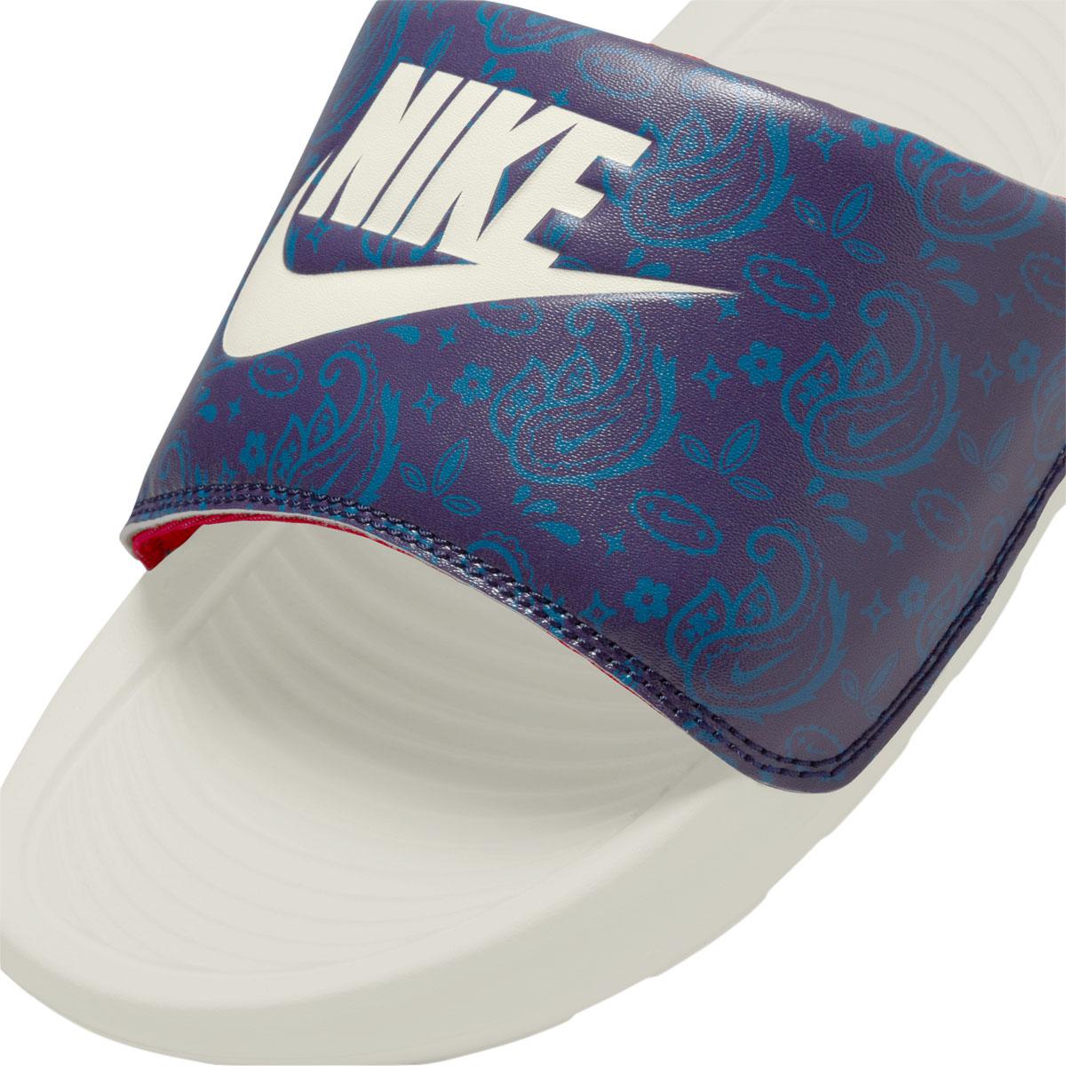 Nike Victori One Print Slide Badesandaler Herre Blackened Blue/Sail-DK Marina