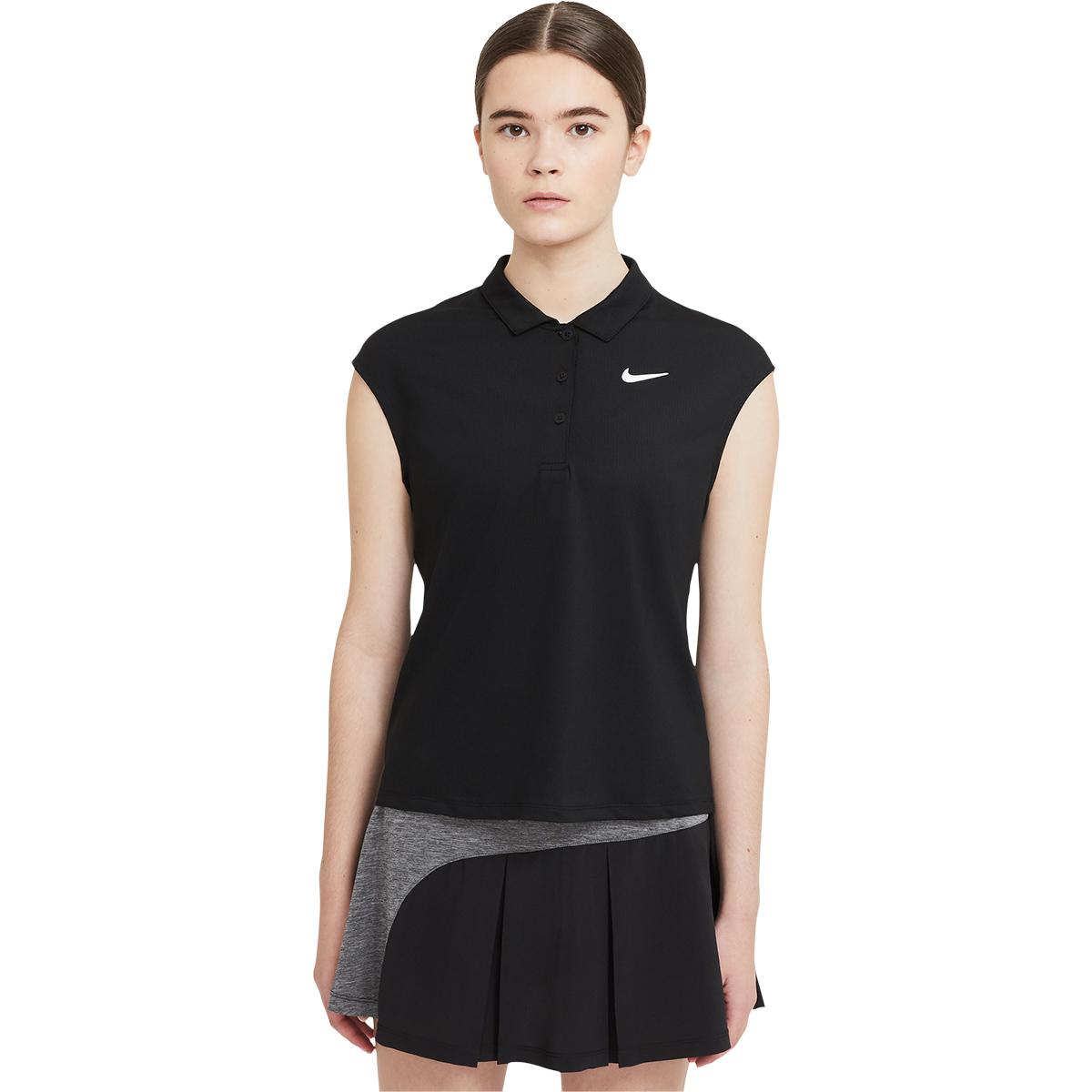 Nike Court Victory Tennis Polo T-skjorte Dame BLACK/BLACK/RED