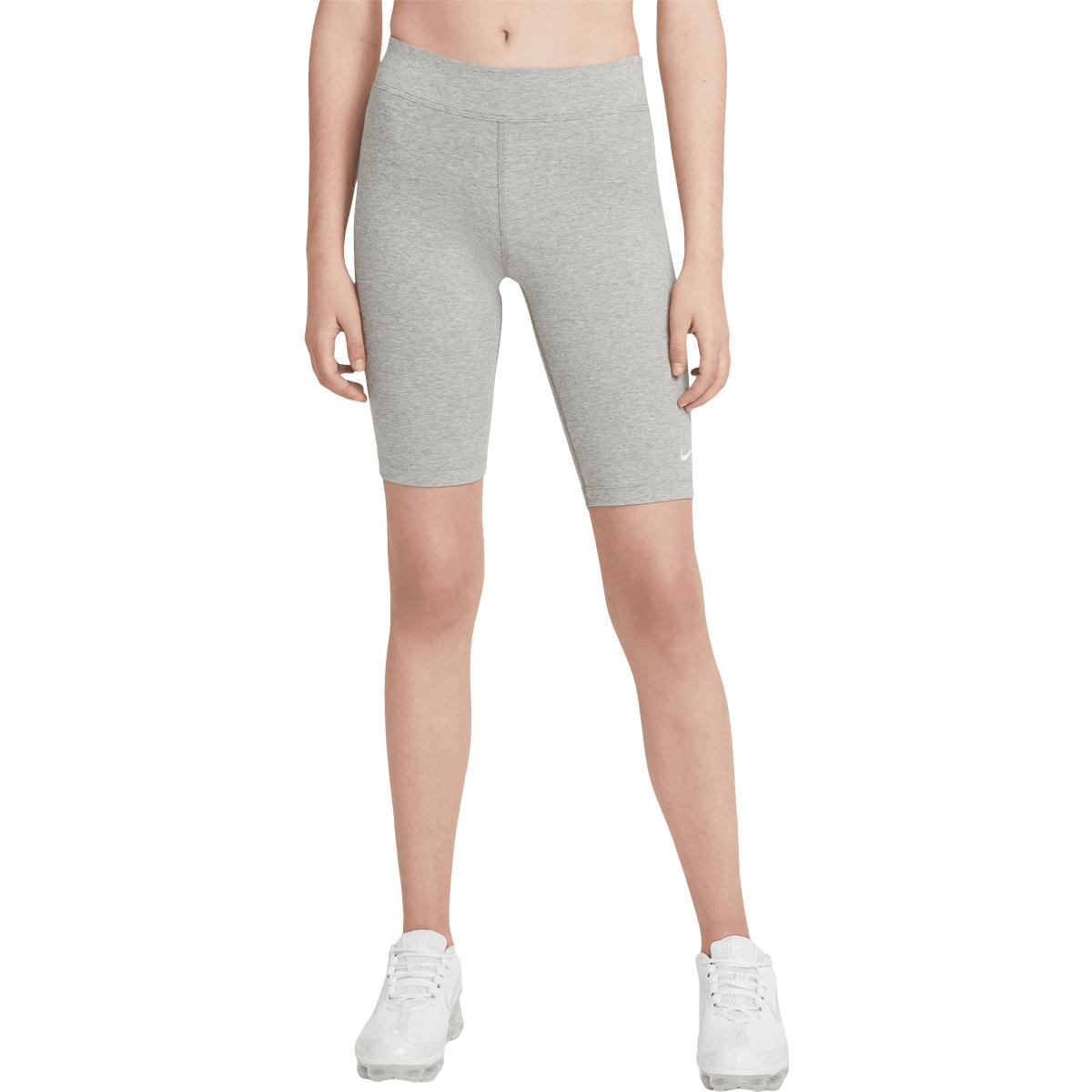 Nike Sportwear Essential Korte Leggings Dame DK GREY HEATHER/WHITE