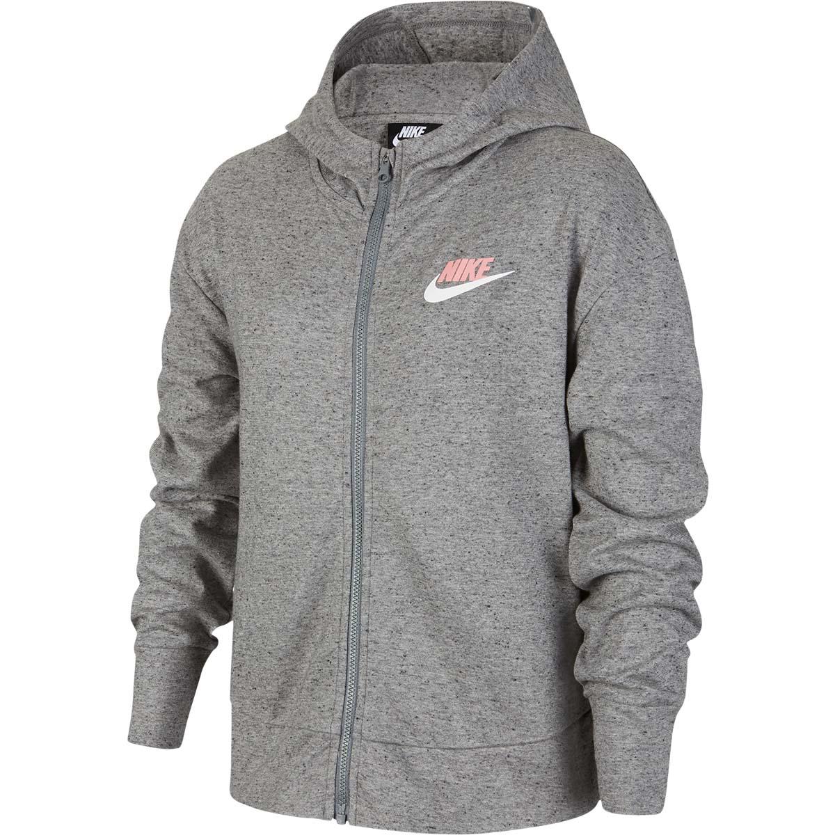 Nike Sportswear Full Zip Hættetrøje Børn CARBON HEATHER/SMOKE GREY/SUNS