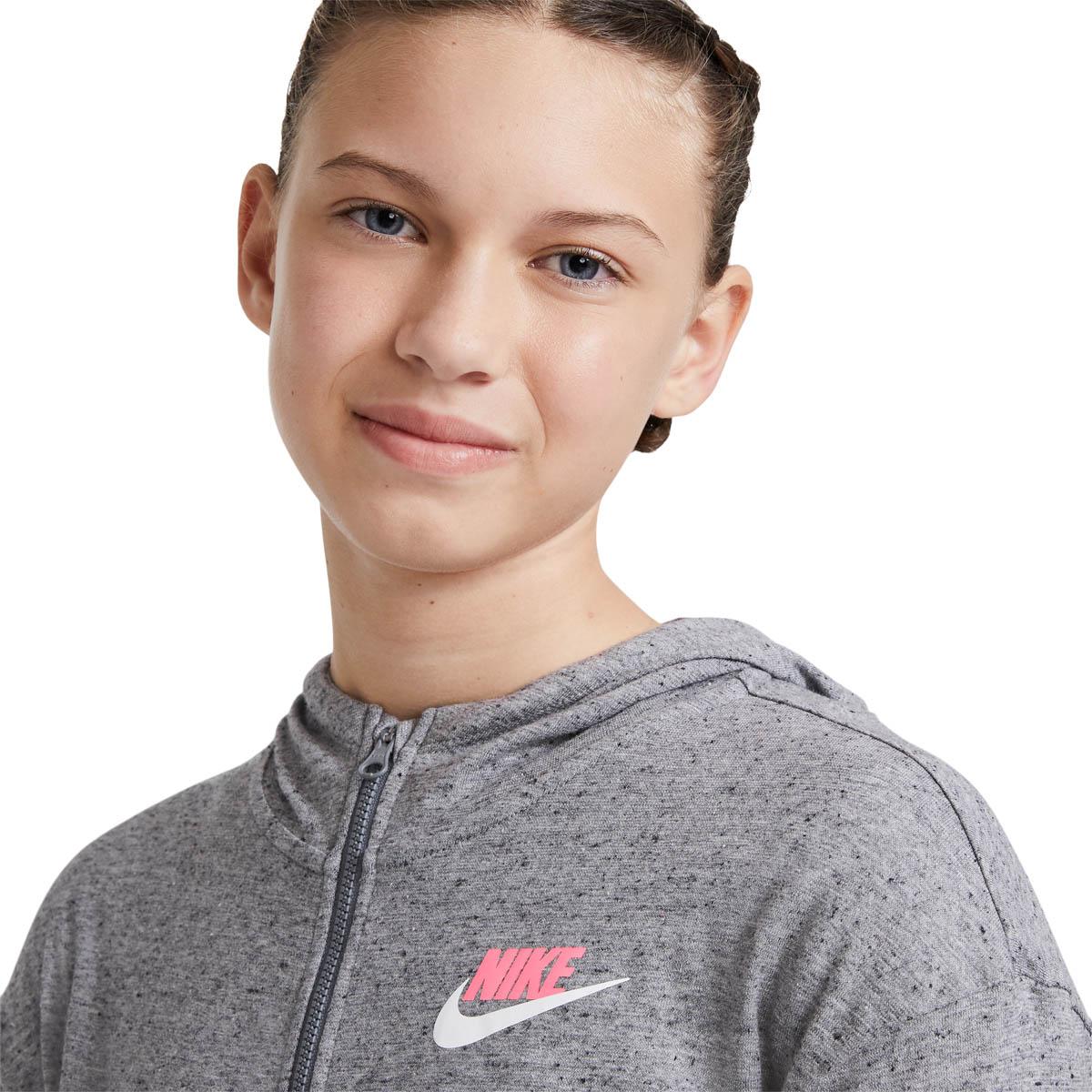 Nike Sportswear Full Zip Hættetrøje Børn CARBON HEATHER/SMOKE GREY/SUNS