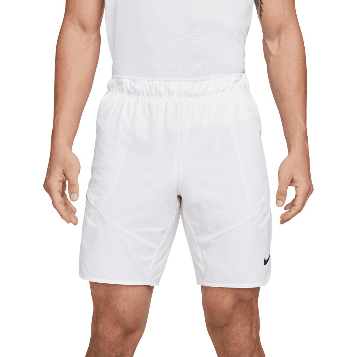 Nike Court Dri-FIT Advantage Tennisshorts Herre WHITE/UNIVERSITY RED-LIGHT BON