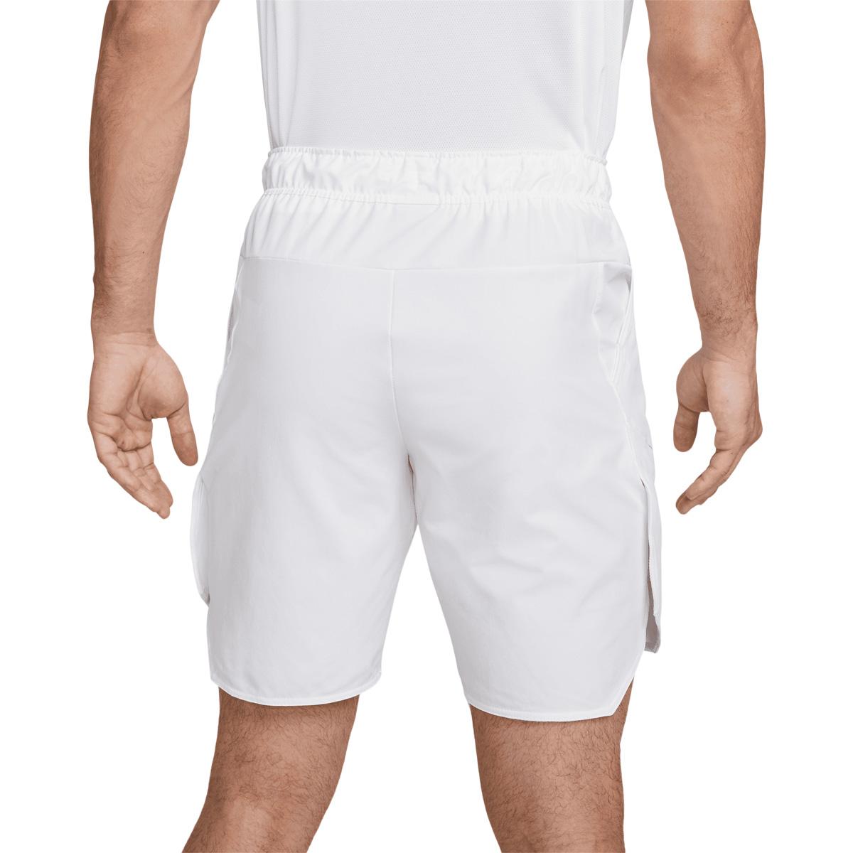 Nike Court Dri-FIT Advantage Tennisshorts Herre WHITE/UNIVERSITY RED-LIGHT BON