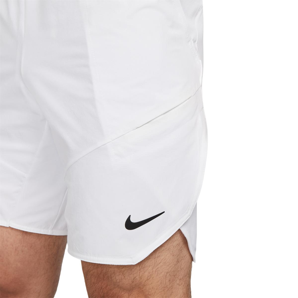 Nike Court Dri-FIT Advantage Tennisshorts Herre WHITE/UNIVERSITY RED-LIGHT BON