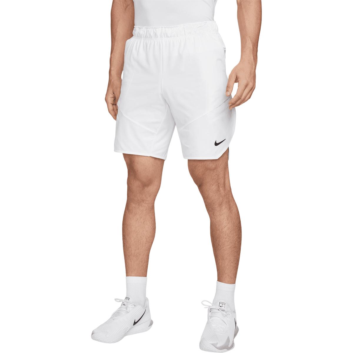 Nike Court Dri-FIT Advantage Tennisshorts Herre WHITE/UNIVERSITY RED-LIGHT BON