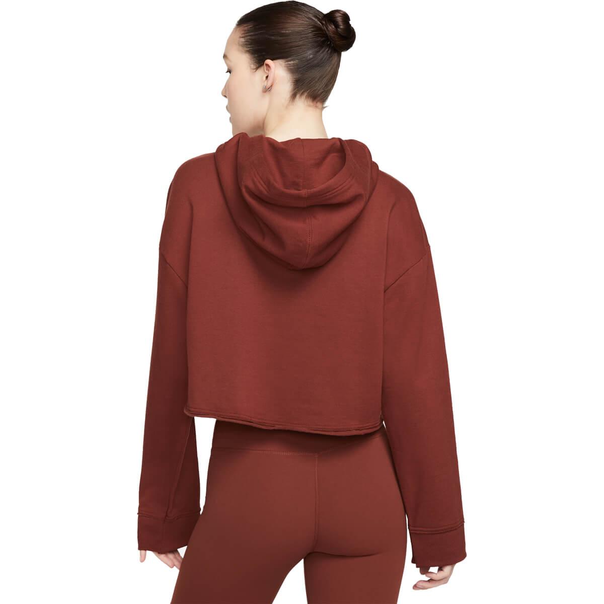 Nike Yoga Luxe Cropped Hættetrøje Dame FOSSIL/VINTAGE CORAL-SAIL