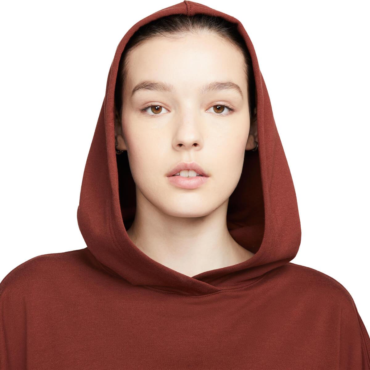 Nike Yoga Luxe Cropped Hættetrøje Dame FOSSIL/VINTAGE CORAL-SAIL