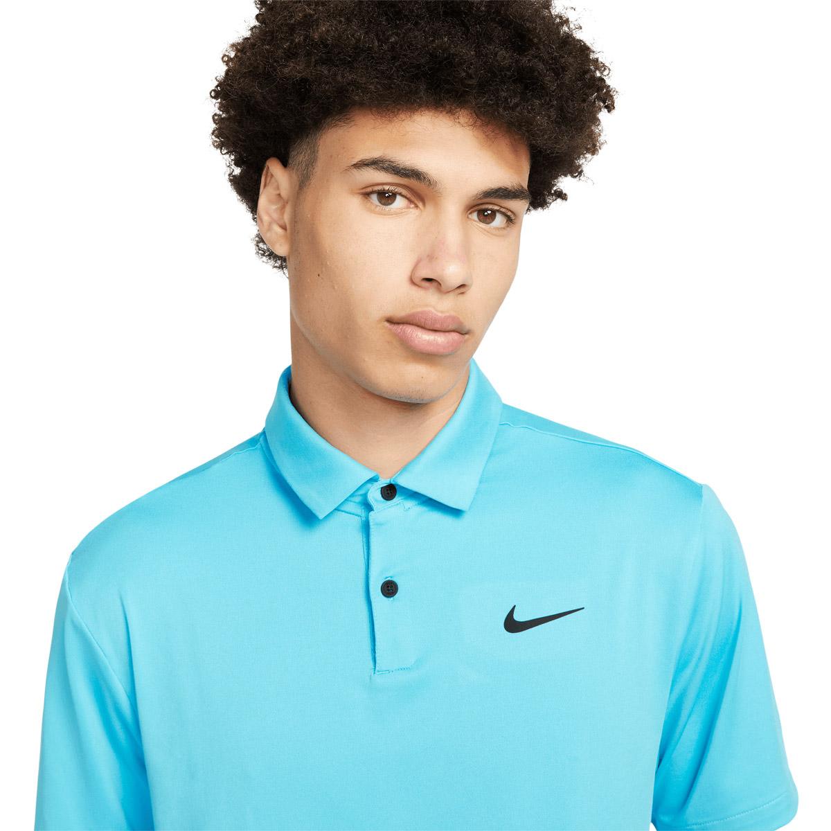 Nike Dri-FIT Tour Solid Golf Polo T-shirt Herre BALTIC BLUE/BLACK