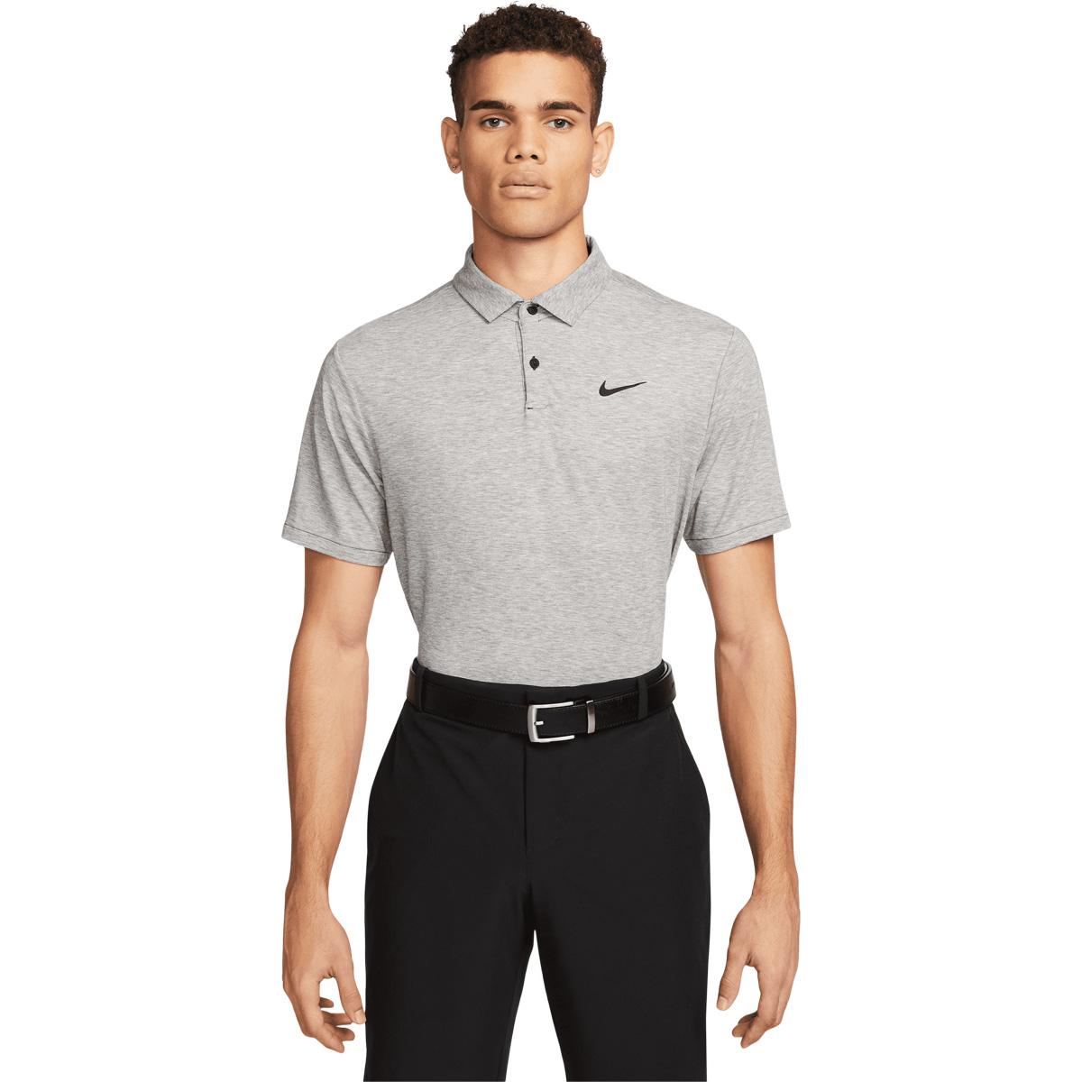 Nike Dri-FIT Tour Heather Golf Polo T-shirt Herre BLACK/BLACK/RED