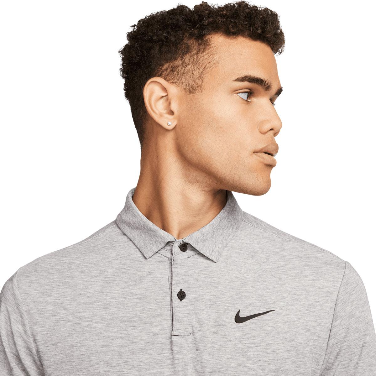 Nike Dri-FIT Tour Heather Golf Polo T-shirt Herre BLACK/BLACK/RED