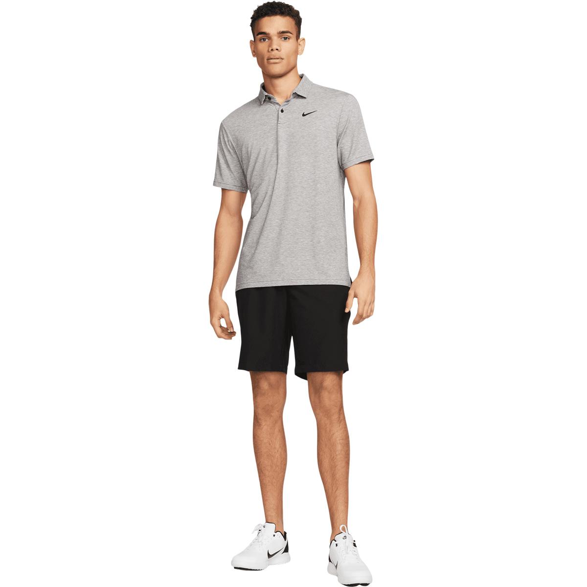 Nike Dri-FIT Tour Heather Golf Polo T-shirt Herre BLACK/BLACK/RED