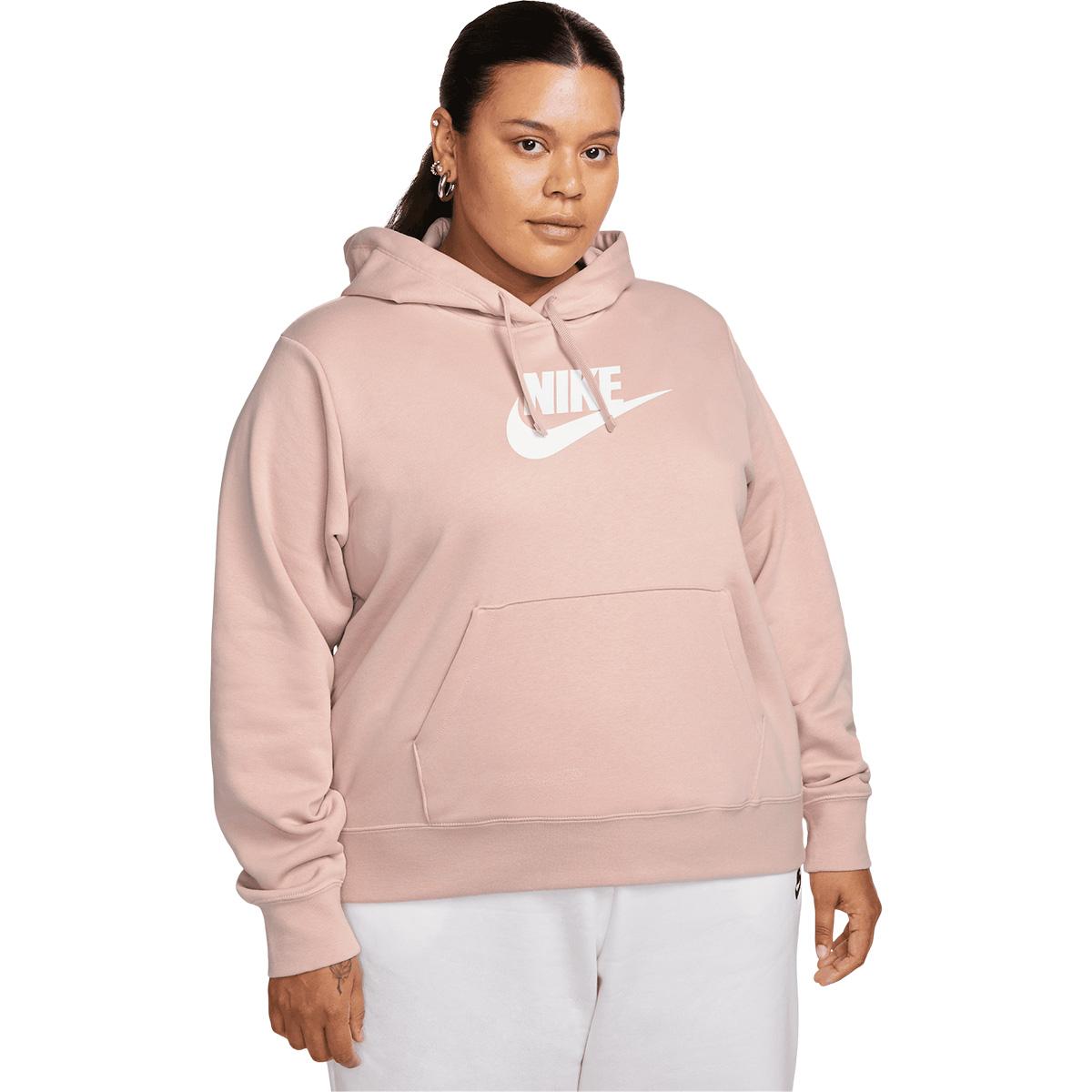 Nike Plus Sportswear Club Fleece Hættetrøje Dame PINK BLAST/TTLCMS/VOLT