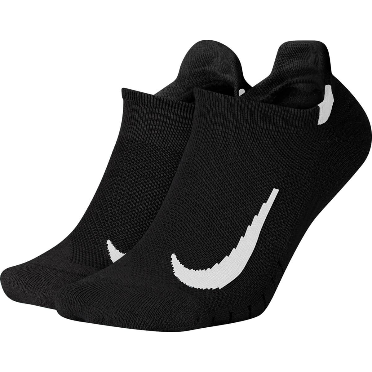 Nike Multiplier No-Show 2-Pack Footies BLACK/WHITE