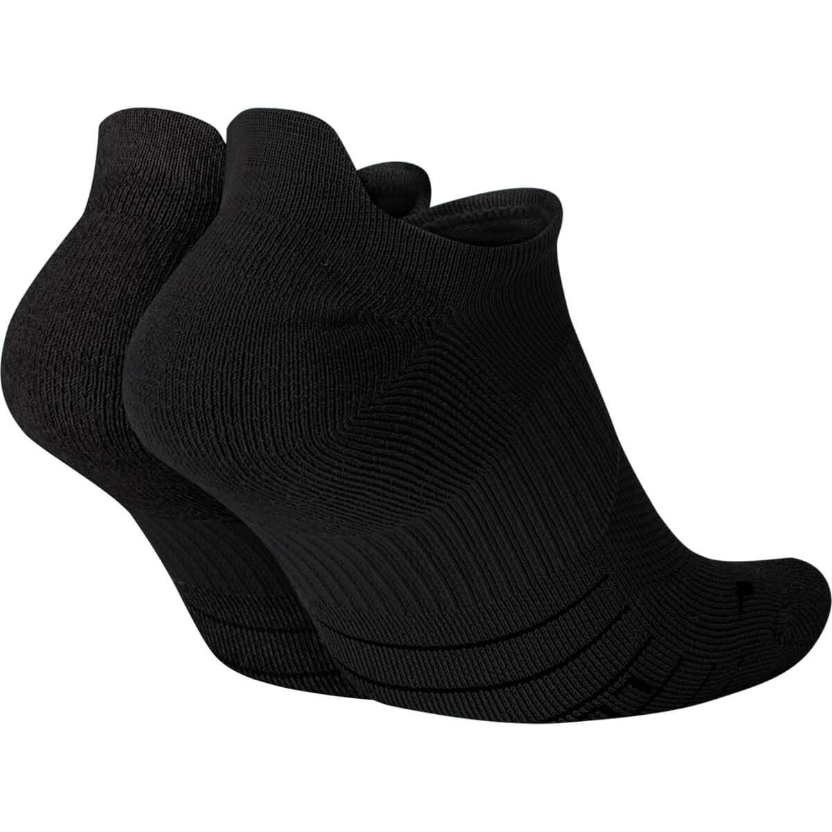 Nike Multiplier No-Show 2-Pack Footies BLACK/WHITE
