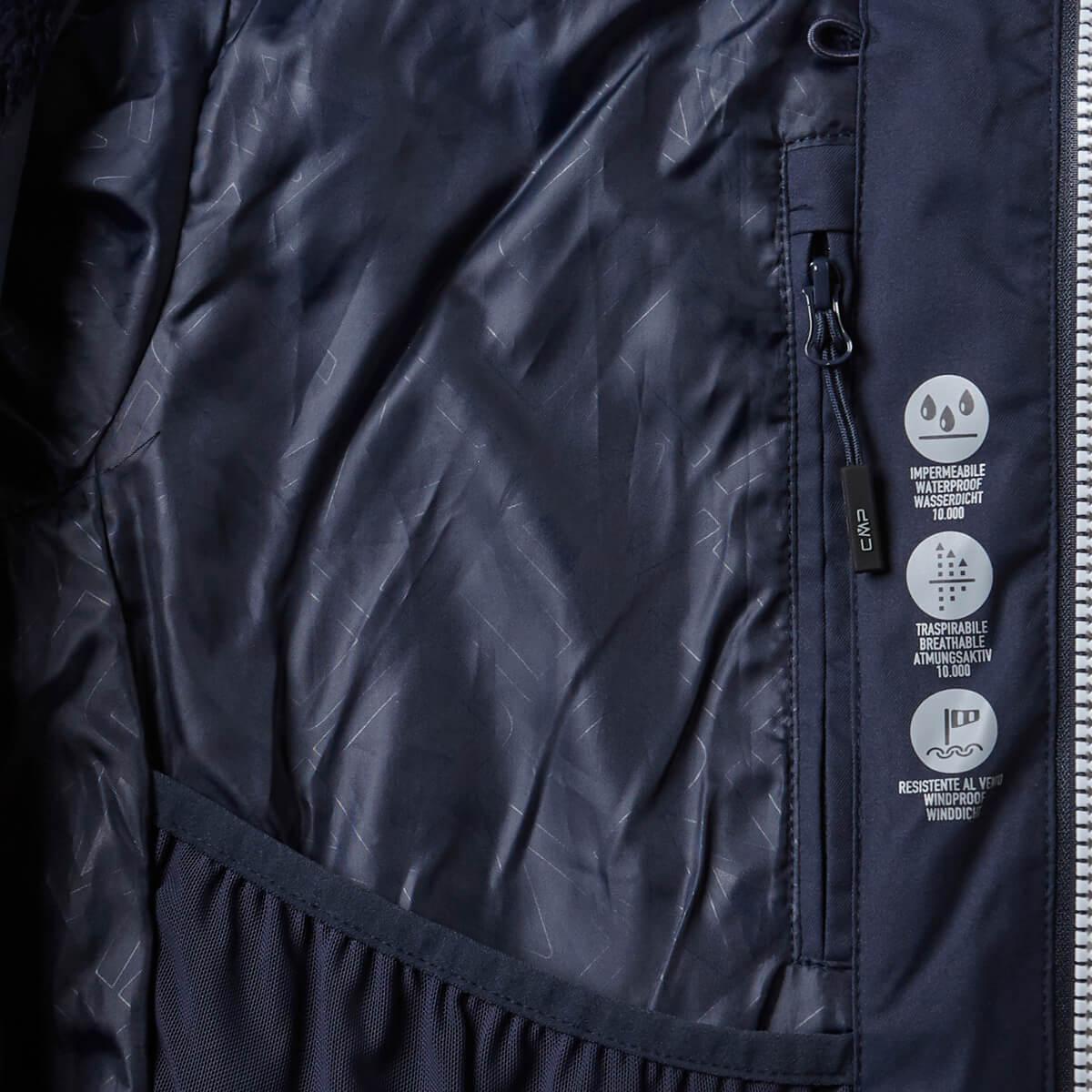 CMP Zip Hood Softshell Skijakke Dame Black Blue