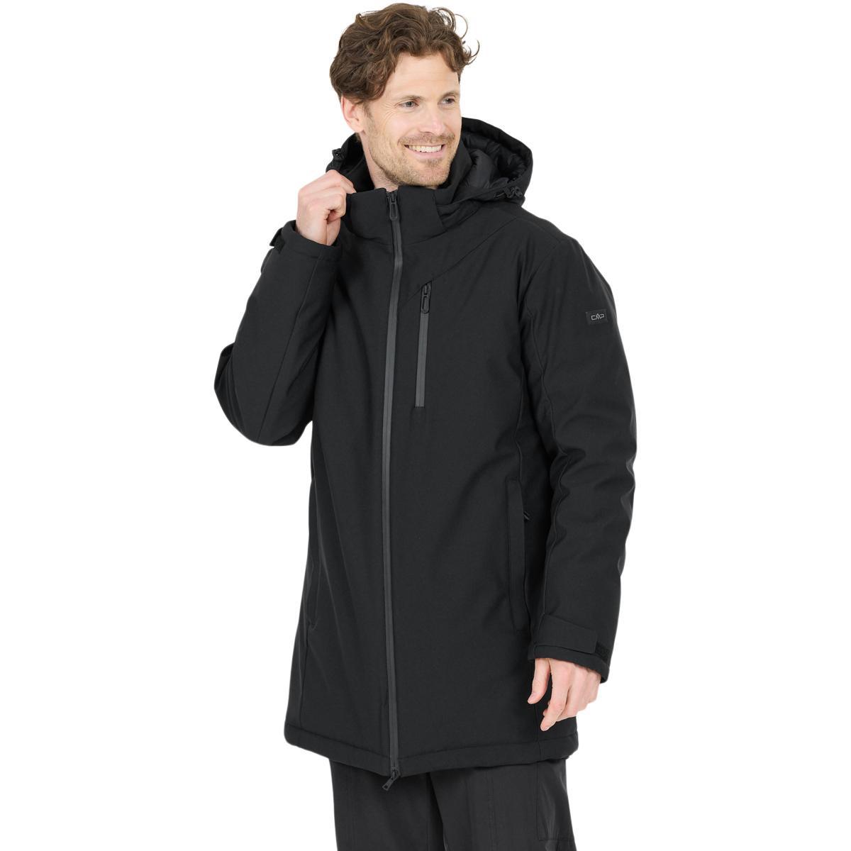CMP Long Zip Hood Parka Vinterjakke Herre Nero