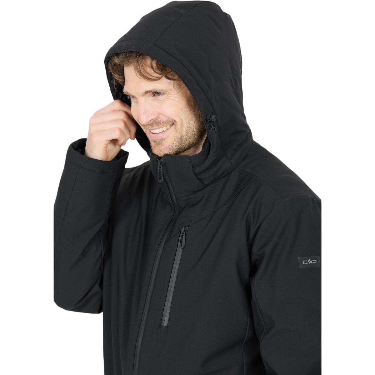 CMP Long Zip Hood Parka Vinterjakke Herre Nero