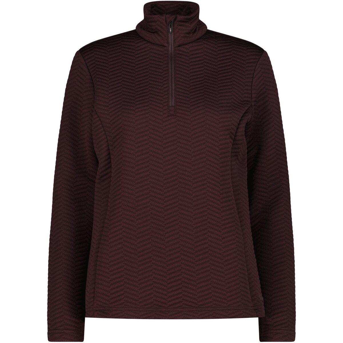 CMP Jacquard Half Zip Midlayer Trøye Dame Black Berry