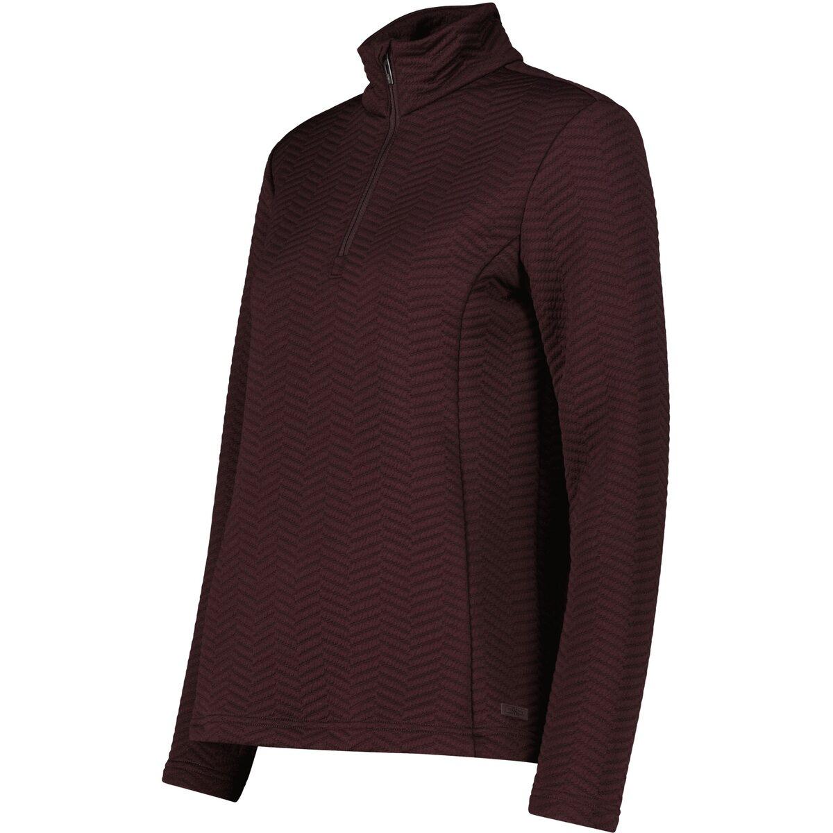 CMP Jacquard Half Zip Midlayer Trøye Dame Black Berry