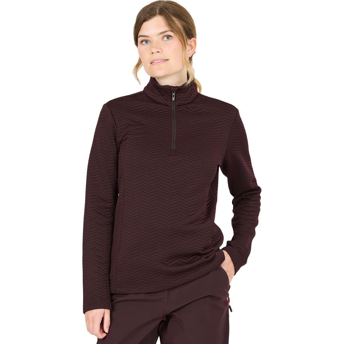 CMP Jacquard Half Zip Midlayer Trøye Dame Black Berry